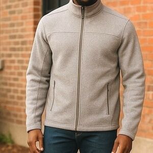 NEW Gorpcore Gray Full Zip Fleece Jacket Mens Sz M Outdoor Hiking Utility